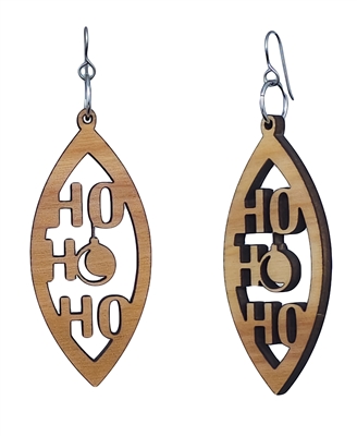 18g Earrings - Birch Wood - Ho Ho Ho