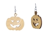 18g Ear18g Earrings - Birch Wood - Jack-o-Lantern