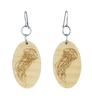 18g Earrings - Birch Wood - Oval Jellyfish