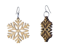 18g Earrings - Birch Wood - Snowflake