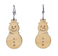 18g Earrings - Birch Wood - Snowman