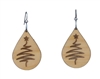 18g Earrings - Birch Wood - Christmas Tree Swiggle