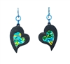 18g Earrings - black wood-dichro inlay Kaleidoscope