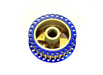 Aluminum 7075 Side Belt Pulley 28T Front - RX8