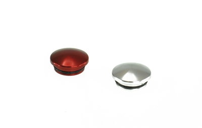 22MM ALUMINUM END CAP - RED & SILVER (ONE EACH)