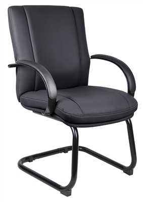Aaria Collection Elektra Guest Chair/ Black Finish/ Black Upholstery