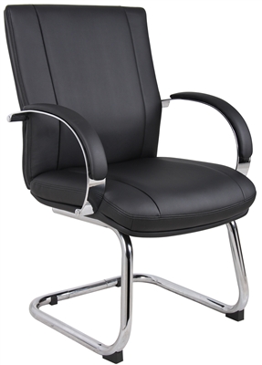Aaria Collection Elektra Guest Chair/ Chrome Finish/ Black Upholstery