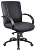 Aaria Collection Elektra Mid Back Executive Chair / Black Finish / Black Upholstery