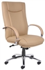 Aaria Collection Elektra High Back Executive Chair / Chrome Finish / Tan Upholstery