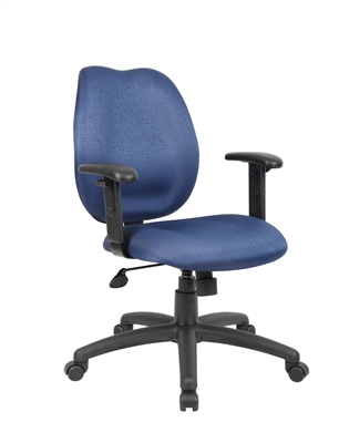 Boss Blue Task Chair W/ Adjustabl Arms