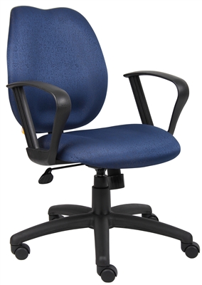 Boss Blue Task Chair W/Loop Arms