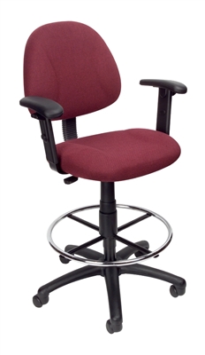 Boss Drafting Stool (B315-By) W/Footring And Adjustable Arms