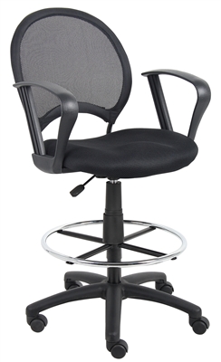 Boss Mesh Drafting Stool W/ Loop Arms