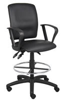 Boss Multi-Function Leatherplus Drafting Stool W/ Loop Arms