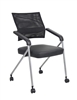 Boss Black Mesh Training Chair With Pewter Frame,2 In A Box