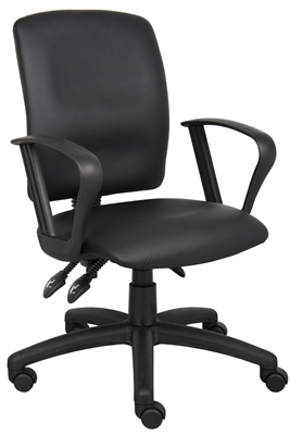 Boss Multi-Function Leatherplus Task Chair W/Loop Arms