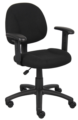 Boss Black  Deluxe Posture Chair W/ Adjustable Arms