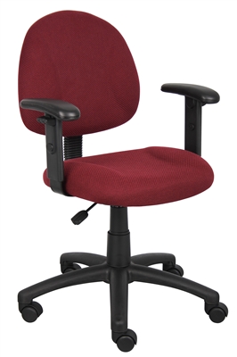 Boss Burgundy  Deluxe Posture Chair W/ Adjustable Arms
