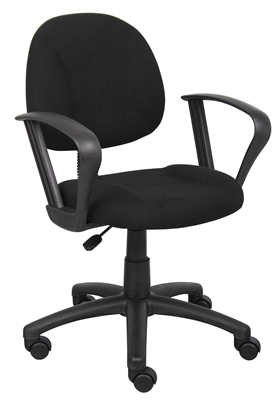 Boss Black  Deluxe Posture Chair W/ Loop Arms