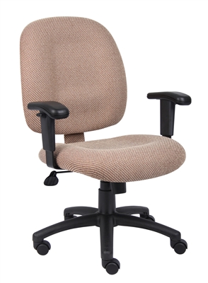 Boss Chestnut Fabric Task Chair W/ Adjustable Arms