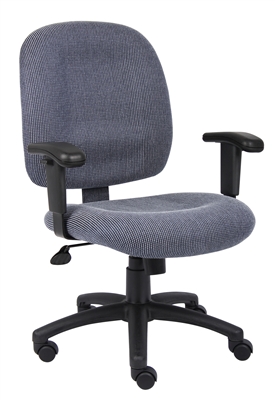 Boss Skyblue Fabric Task Chair W/ Adjustable Arms