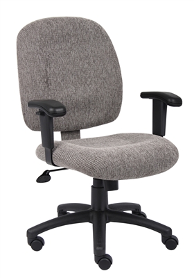 Boss Smoke Fabric Task Chair W/ Adjustable Arms