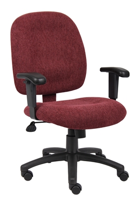 Boss Wine Fabric Task Chair W/ Adjustable Arms