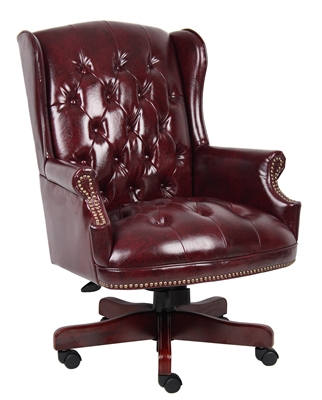 Boss Wingback Traditional Chair In Burgundy