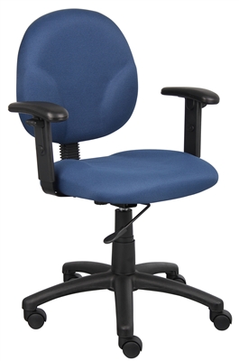Boss Diamond Task Chair In Blue W/ Adjustable Arms
