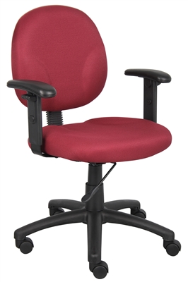 Boss Diamond Task Chair In Burgundy W/ Adjustable Arms