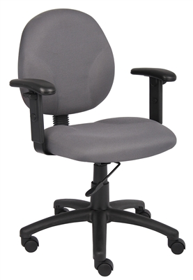 Boss Diamond Task Chair In Grey W/ Adjustable Arms