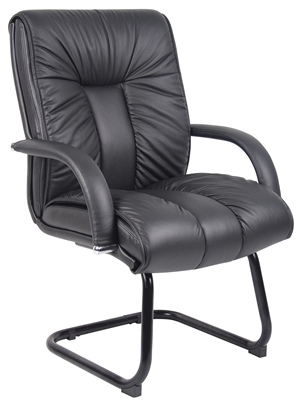 Boss Italian Leather Mid Back Guest Chair