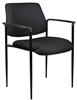 Boss Square Back  Diamond Stacking Chair W/Arm In Black
