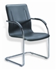 Boss Chrome Frame Black Vinyl Side Chair, 4Pcs Per Pack