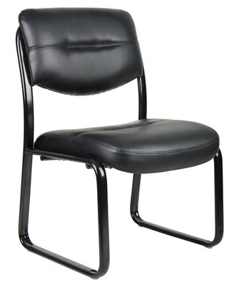 Boss Leather Sled Base Side Chair