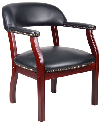 Boss Captain'S Chair In Black Vinyl