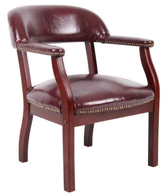 Boss Captain'S Chair In Burgundy Vinyl