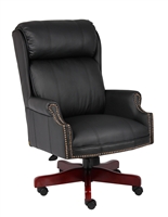 Boss Traditional High Back Caressoftplus Chair W/Mahogany Base