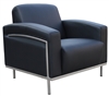 Boss Black Caressoftplus Lounge Chair W/Chrome Frame