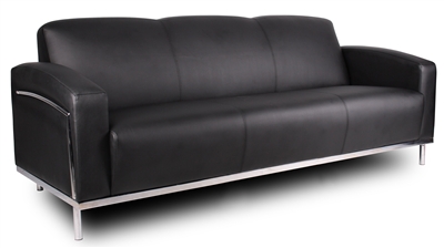 Boss Black Caressoftplus Sofa W/Chrome Frame