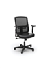 ERGONOMIC MESH BACK CHAIR WITH BONDED LEATHER SEAT, BLACK
