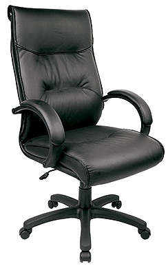 Black Leather High Back Chair