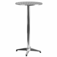 23.25'' ROUND ALUMINUM INDOOR-OUTDOOR FOLDING BAR HEIGHT TABLE WITH BASE
