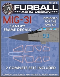 1/48 MIG-31 Canopy Seals for the AMK Kit