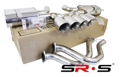 SRS 97-04 Chevy Corvette C5/Z06 5.7L  2.5" Dual Catback Exhaust System 4" QUAD Tips