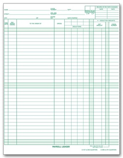 Compact Size Combination Payroll Ledger