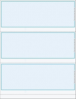 Blank 3/page Herringbone Background Check Stock - Perfs at 3.5", 7.0", 10.5"