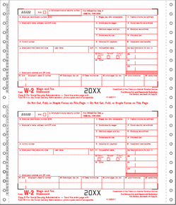 W-2 One Wide 4-part Carbonless Forms