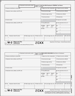 W-2 [B/C] Employee’s Copies - Federal Copy B and Record Copy C – 2-Up Laser Forms