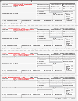 W-2 [B/C/2/2] Employee’s Copies - Federal Copy B, Record Copy C, State Copy 2, and extra State/Local Copy 2 - 4-Up Laser Forms